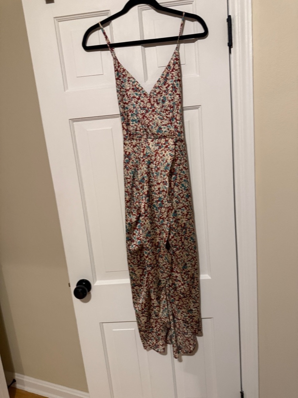 Lulus Floral Spaghetti Strap Maxi Dress with open front